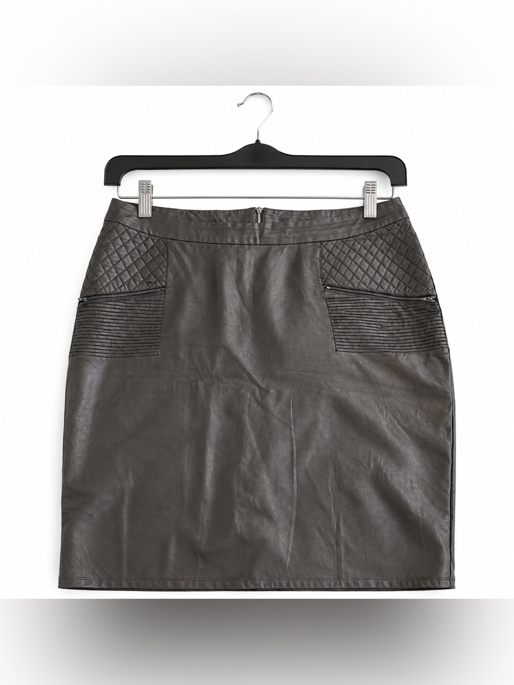 Rebel Wilson for Torrid Quilted Moto Faux Leather Mini Skirt 3
